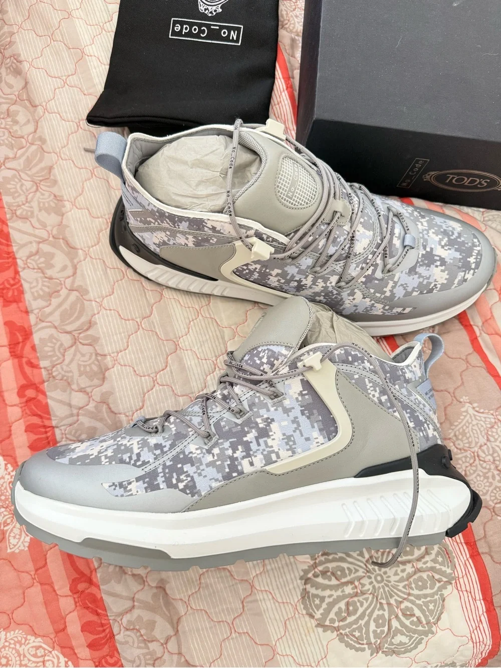 Tod’S Allac Camo Leather Sneaker Men's size 8